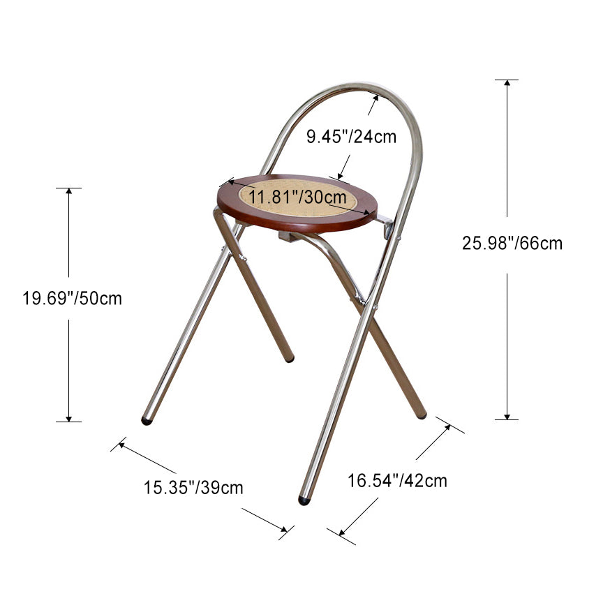 Vintage Wood Wicker Folding Dining Chair