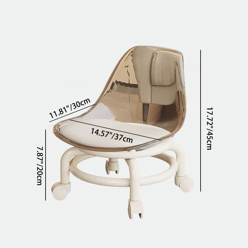 Minimalist Plastic Leather Rolling Chair