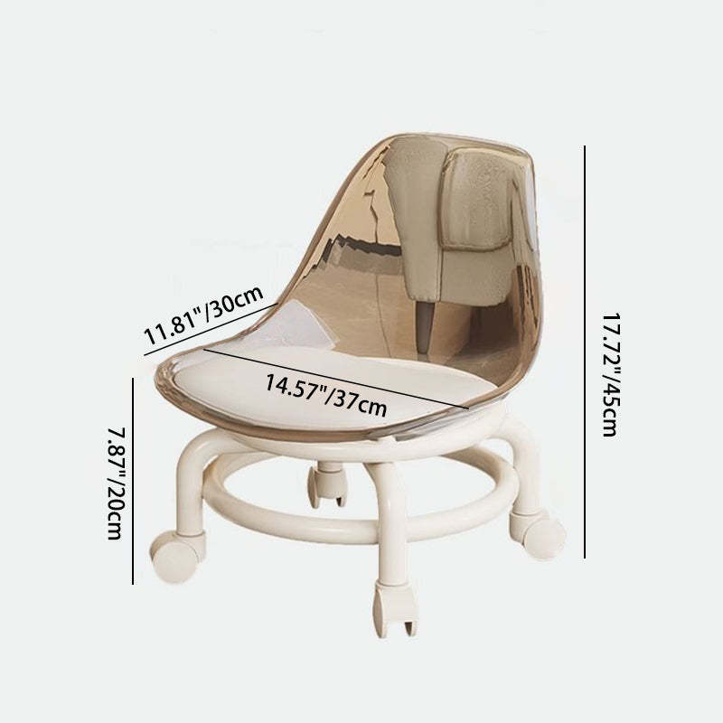 Minimalist Plastic Leather Rolling Chair