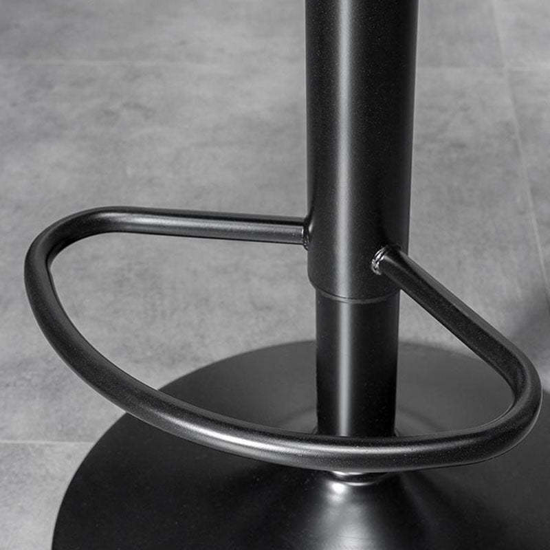 Minimalist Leather Metal Bar Stool — Electroplated Stool Legs / Army Green