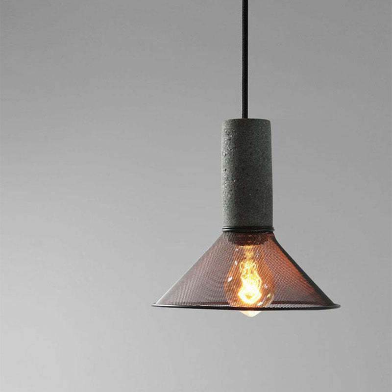 Industrial Tapered Cement Iron Pendant Light