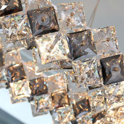 Crystal Diamond Circle Plated Chandelier