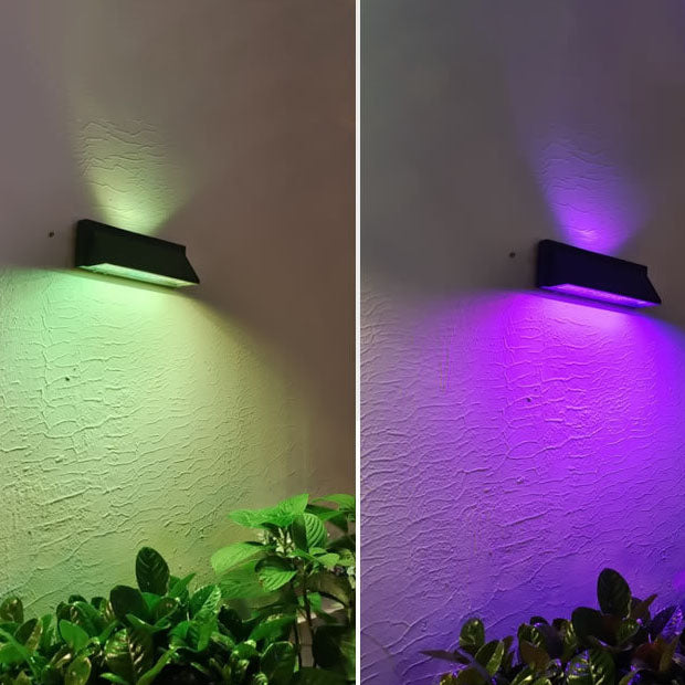 Outdoor Solar Rectangular Slant LED Patio Wall Sconce
