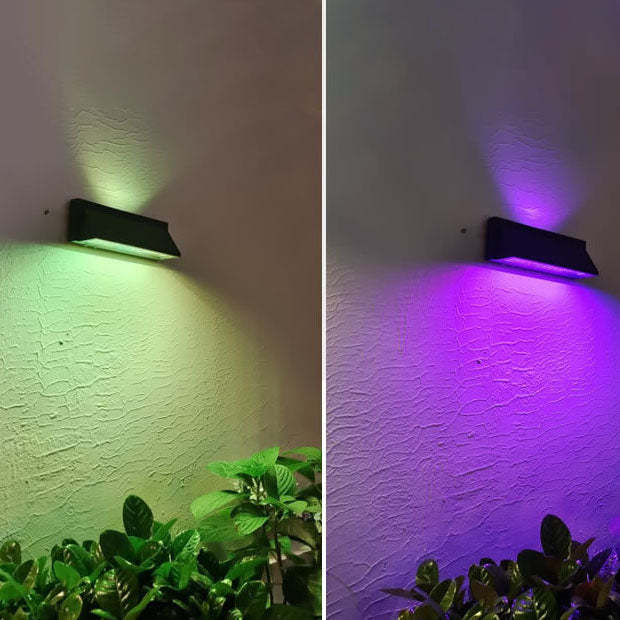 Outdoor Solar Rectangular Slant LED Patio Wall Sconce