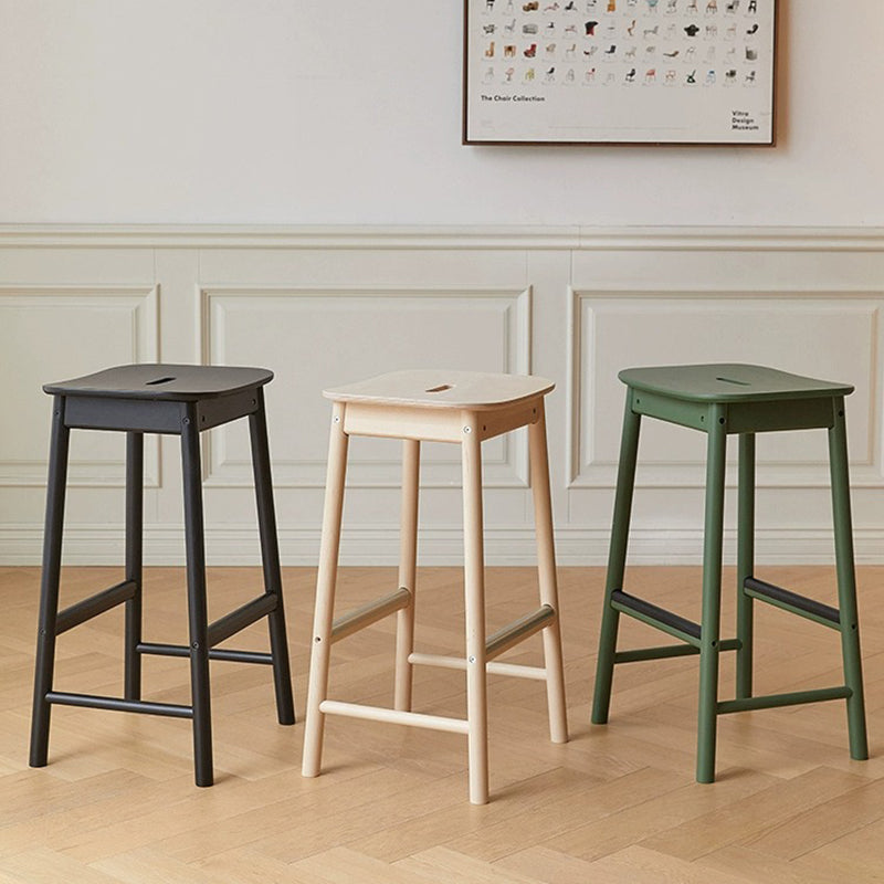 Nordic Wood Rectangular Bar Stool