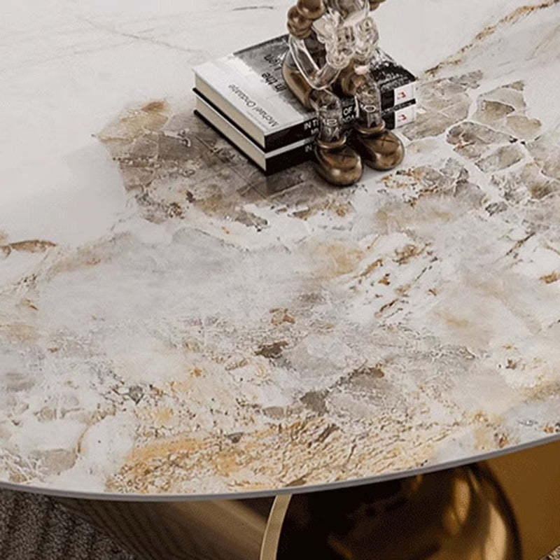 Nordic Elliptical Rock Plate Steel Coffee Table