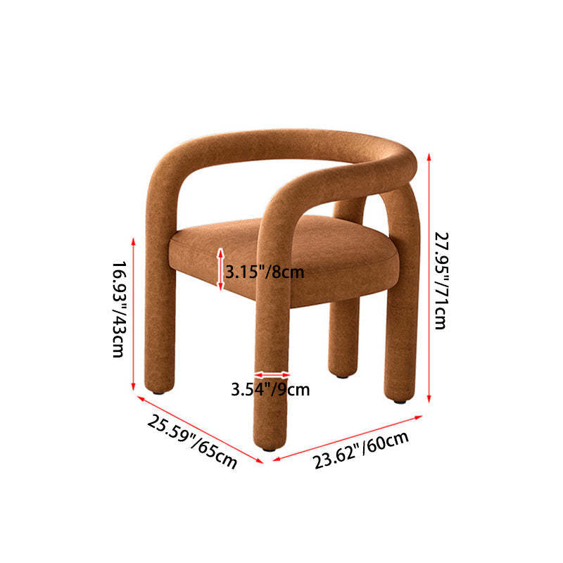 Scandinavian Curved Velvet Steel Armchair — Pink