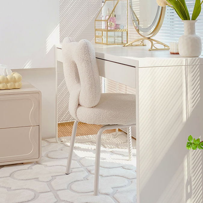 Minimalist Bear Lambswool Fabric Vanity Stool