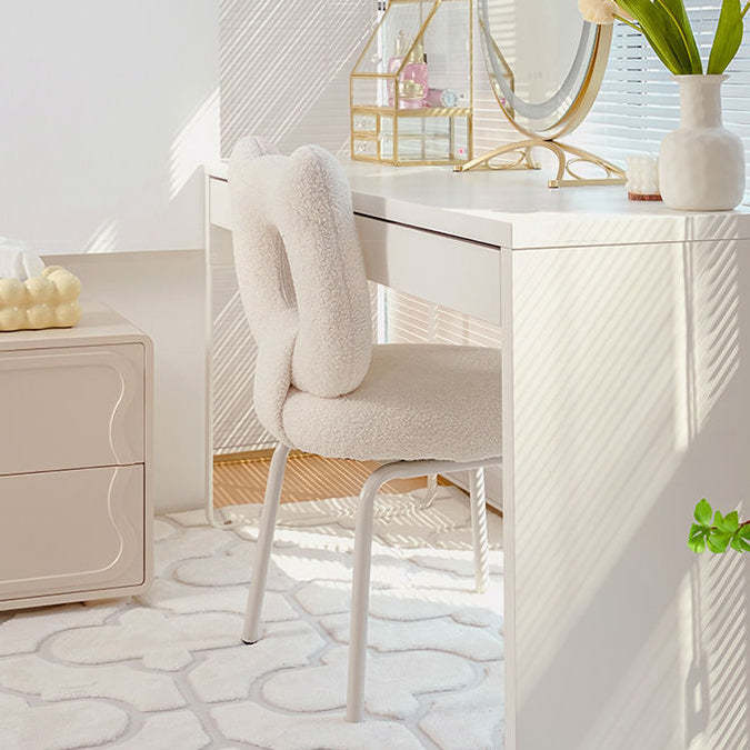 Minimalist Bear Lambswool Fabric Vanity Stool