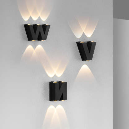 N/V/W Letters Creative Waterproof Modern LED Outdoor Wall Sconce Lighting-Lighom