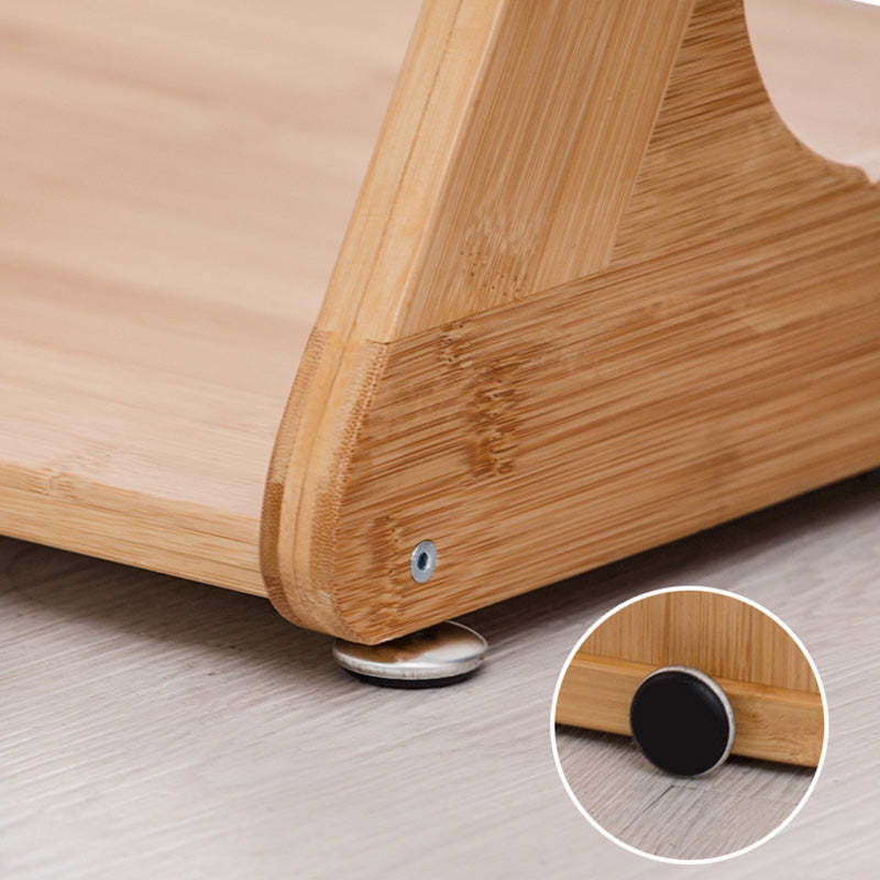 Vintage Z-Shape Wood Rolling End Table