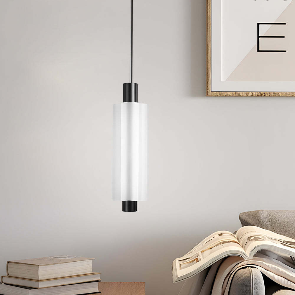 1/2/3-Head Acrylic Cylinder Modern Pendant Light, Gold/Black