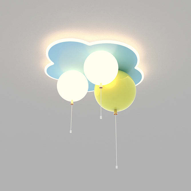 Art Deco Balloon Flower Acrylic Iron LED Flush Light