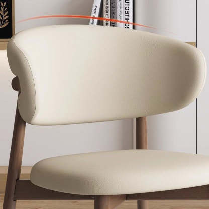 Nordic Leather Metal Dining Chair — Dark Gray + Walnut Frame