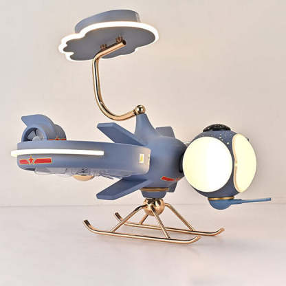 Cartoon airplane white ceiling fans in resin acrylic