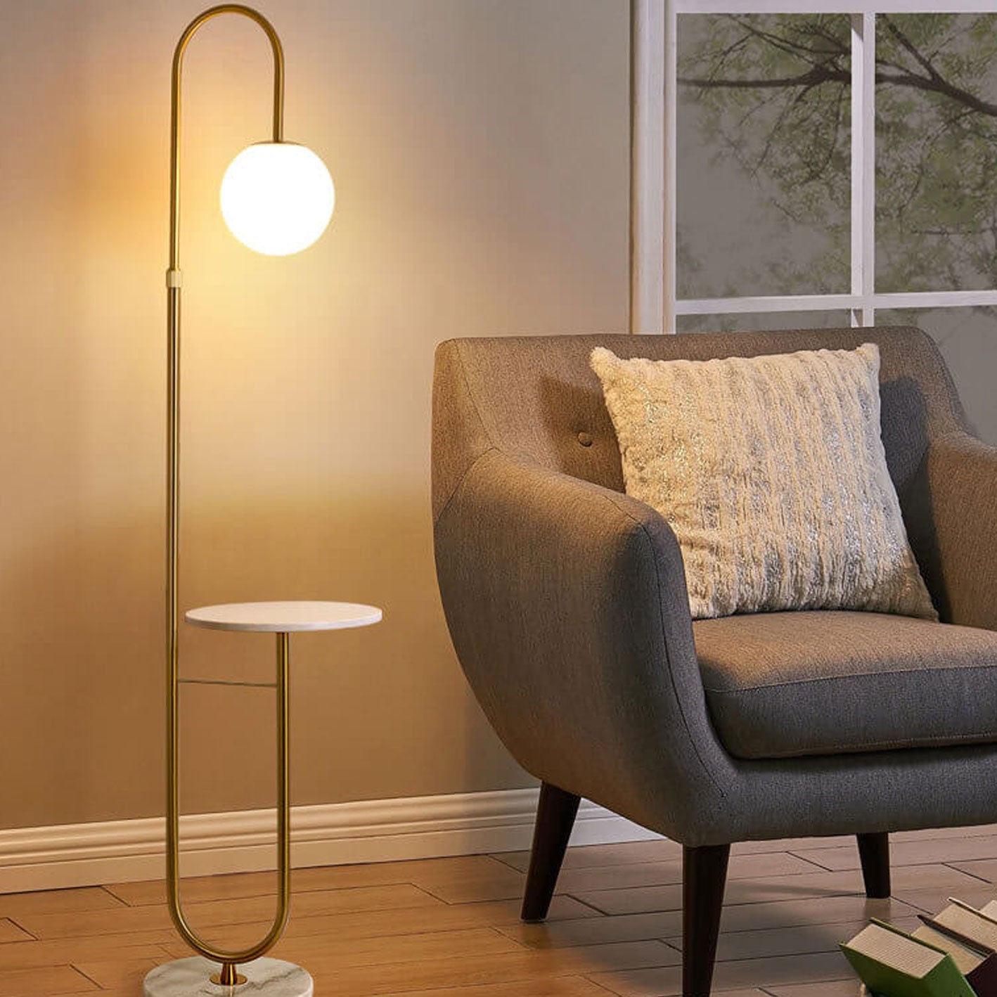 Nordic Iron Marble LED Floor Lamp