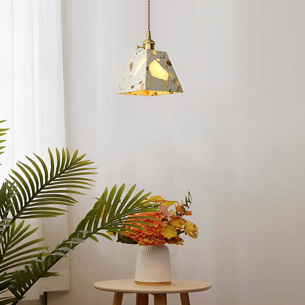 Retro Terrazzo Concrete Nordic LED Chandelier