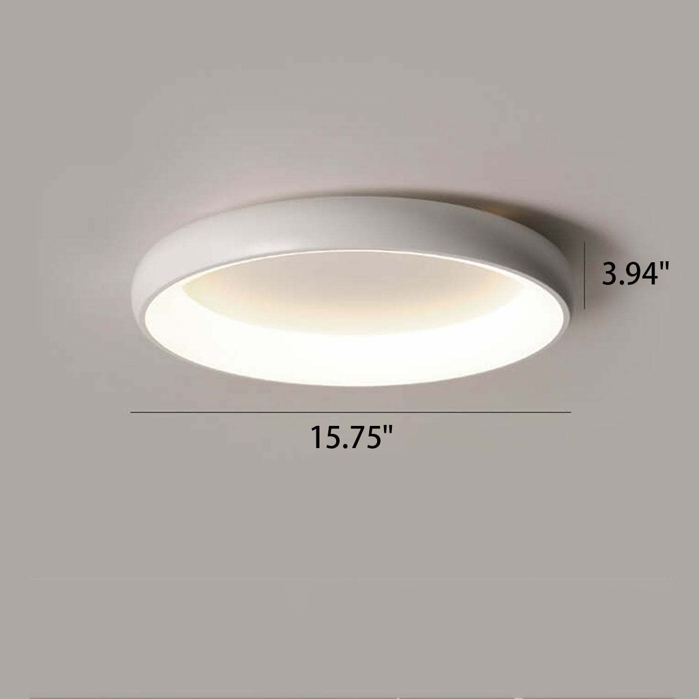 Minimalist Round Aluminum Acrylic LED Flush Mount Light