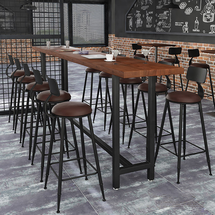 Industrial Faux Leather Bar Stool