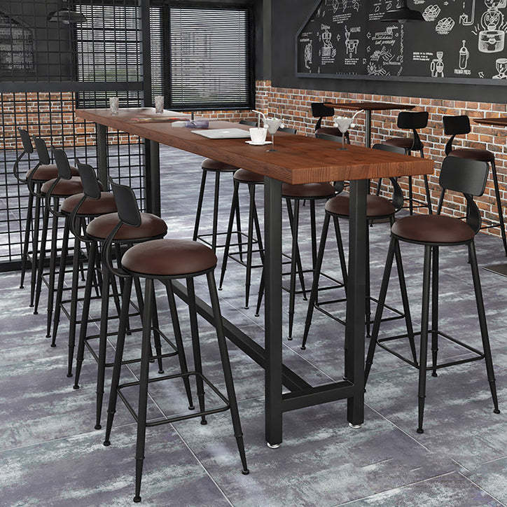 Industrial Faux Leather Bar Stool
