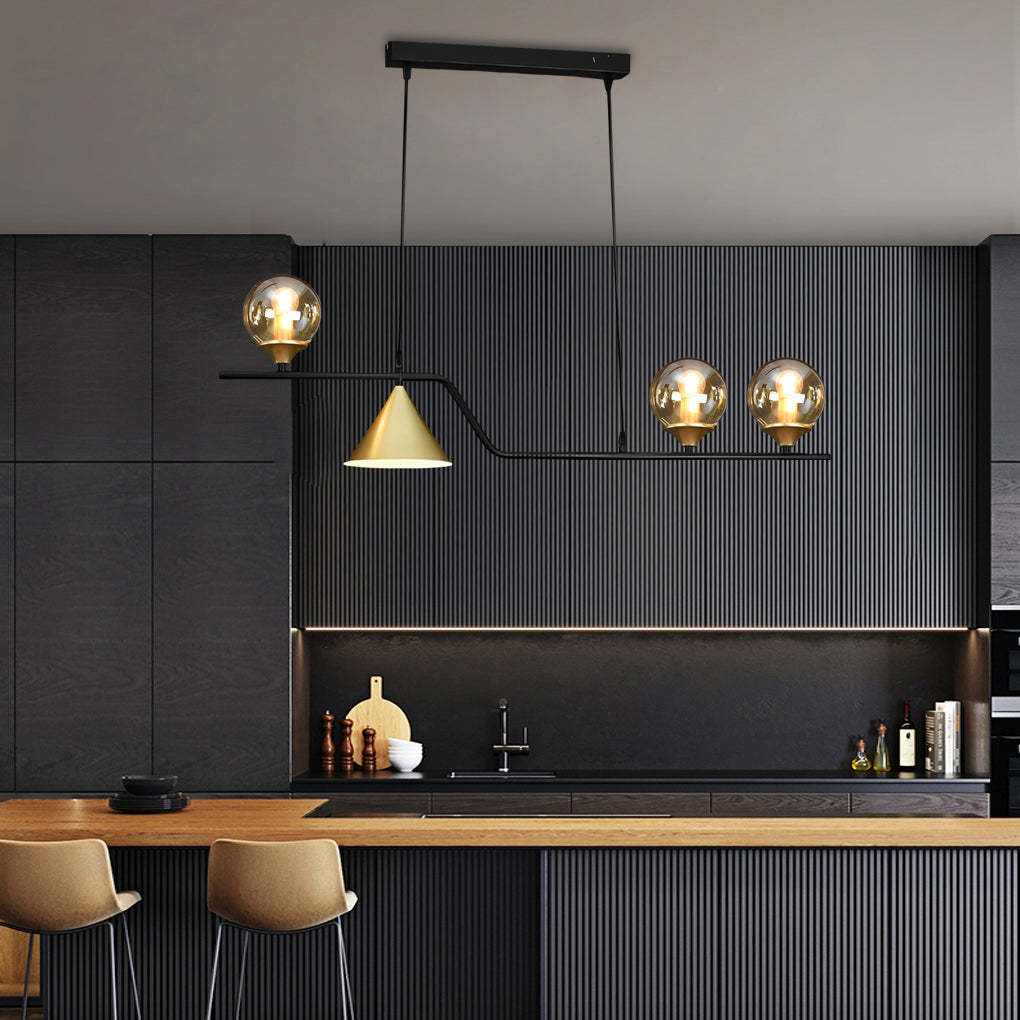 Strip Cone Glass Bubble LED Nordic Chandelier