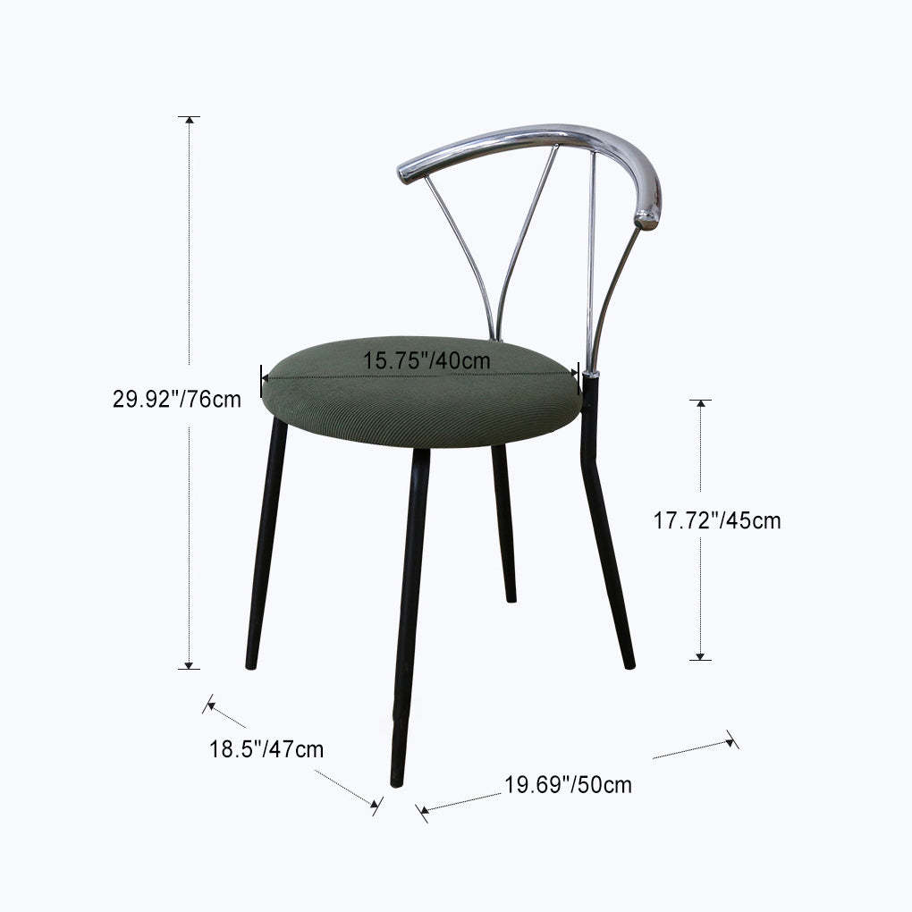 Nordic Curved-Back Iron Fabric Dining Chair