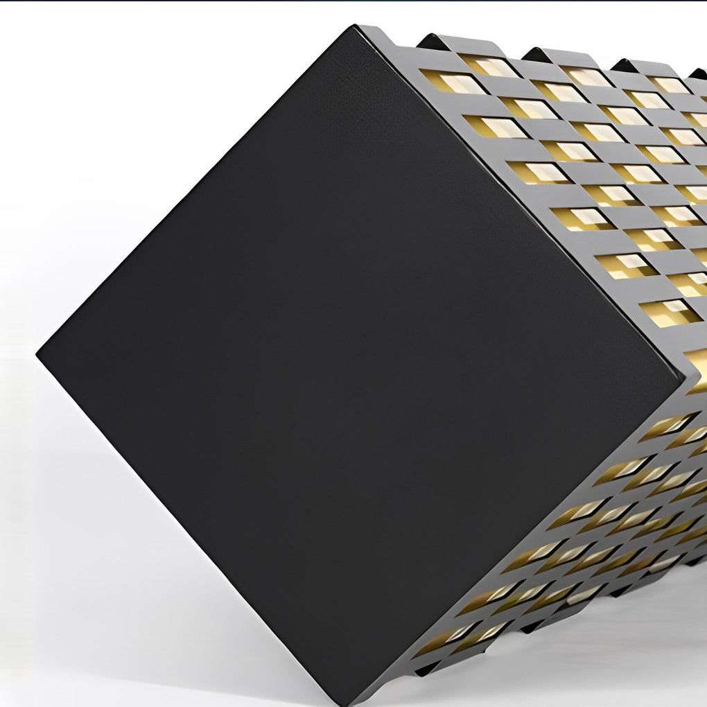 Retro Grid Designed Waterproof LED Black Modern Lawn Lamp Outdoor Lighting-Lighom