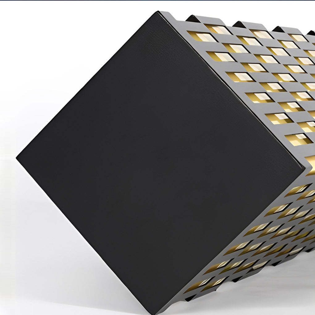 Retro Grid Designed Waterproof LED Black Modern Lawn Lamp Outdoor Lighting-Lighom