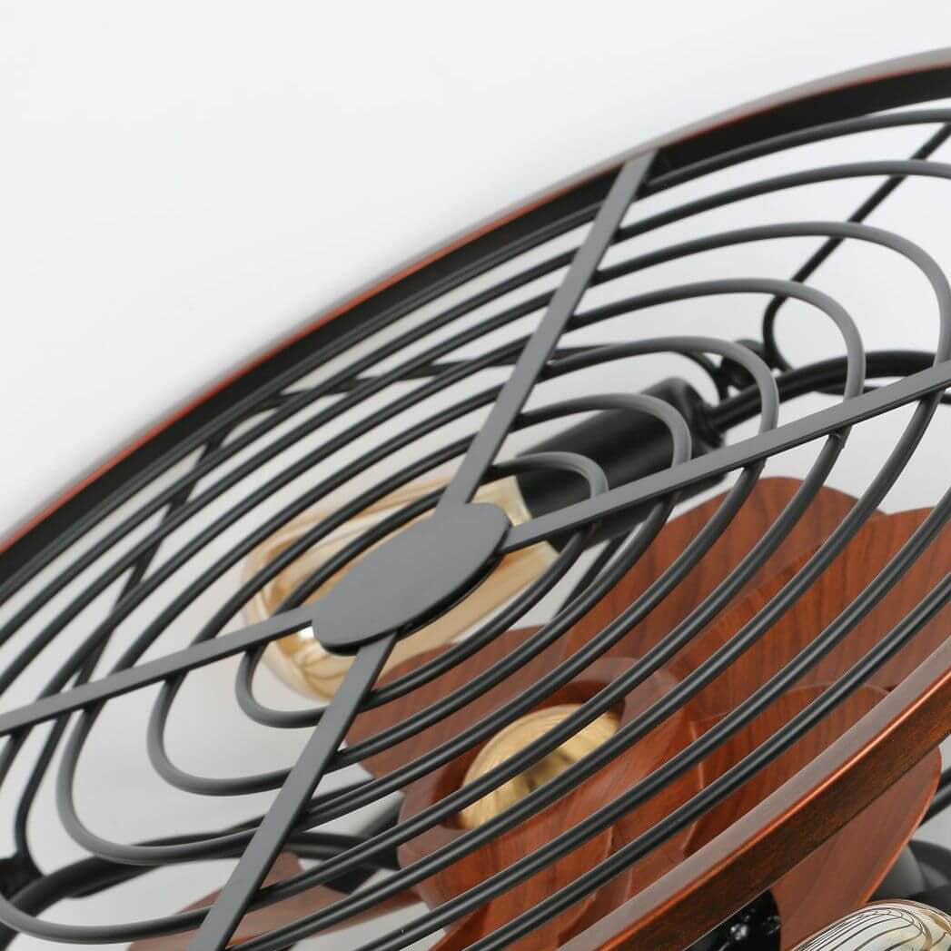 Nordic Industrial Flush Mount Ceiling Fan Light