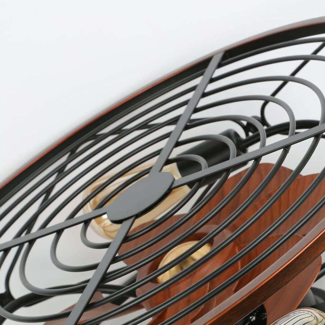 Nordic Industrial Flush Mount Ceiling Fan Light