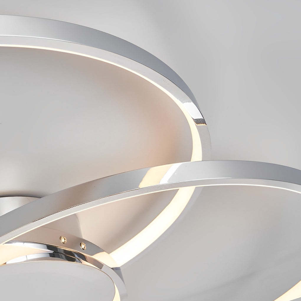 Three-Ring Dimmable Plated Metal Nordic Ceiling Light