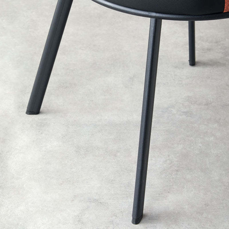 Scandinavian Round Leather Steel Dining Chair