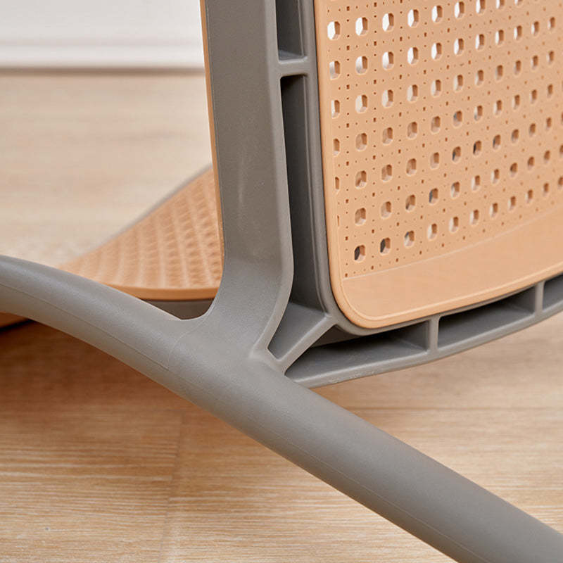 Rattan-Look Plastic Stackable Dining Armchair