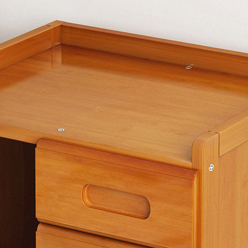 Minimalist Bamboo 1/2-Drawer Nightstand — K - 3 Drawer - Tea Brown