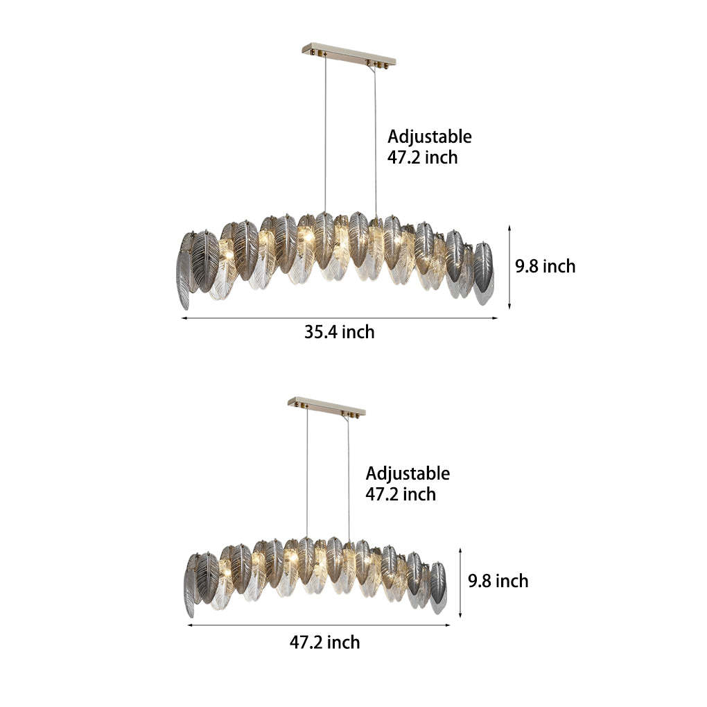 Romantic Creative Feathers Glass Three Step Dimming Modern Chandelier-Lighom