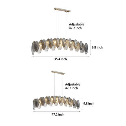 Romantic Creative Feathers Glass Three Step Dimming Modern Chandelier-Lighom