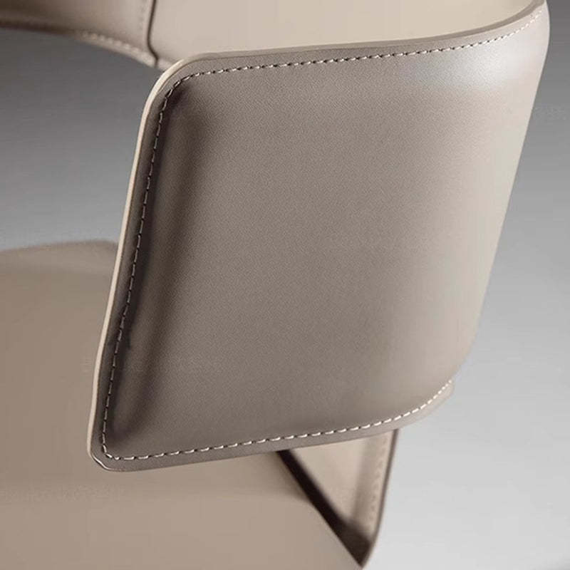 Contemporary Leather Steel Dining Chair