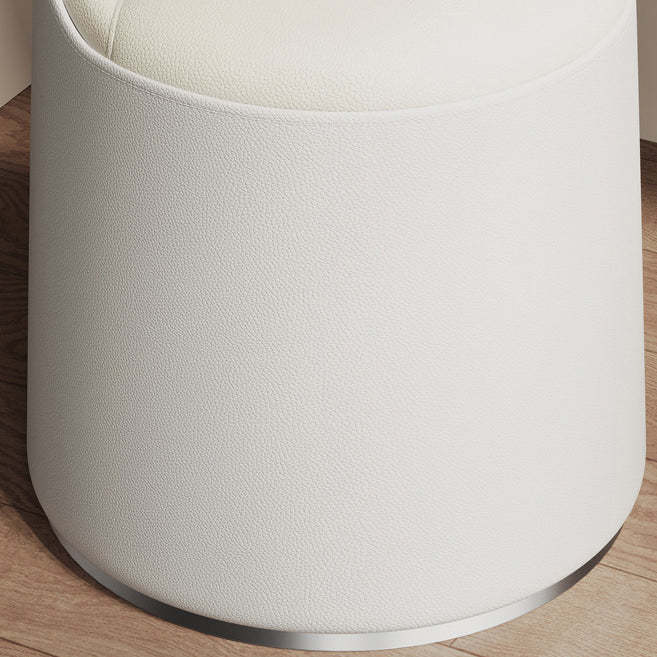Modern Leather Wood Cylinder Vanity Stool