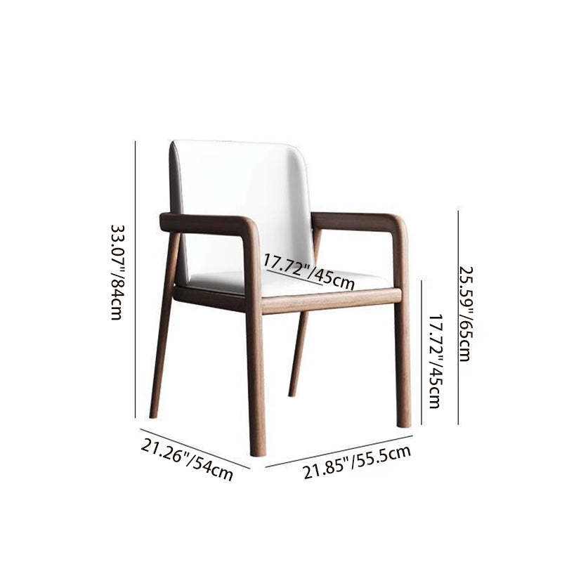 Chinese Ash Wood PU Leather Dining Chair