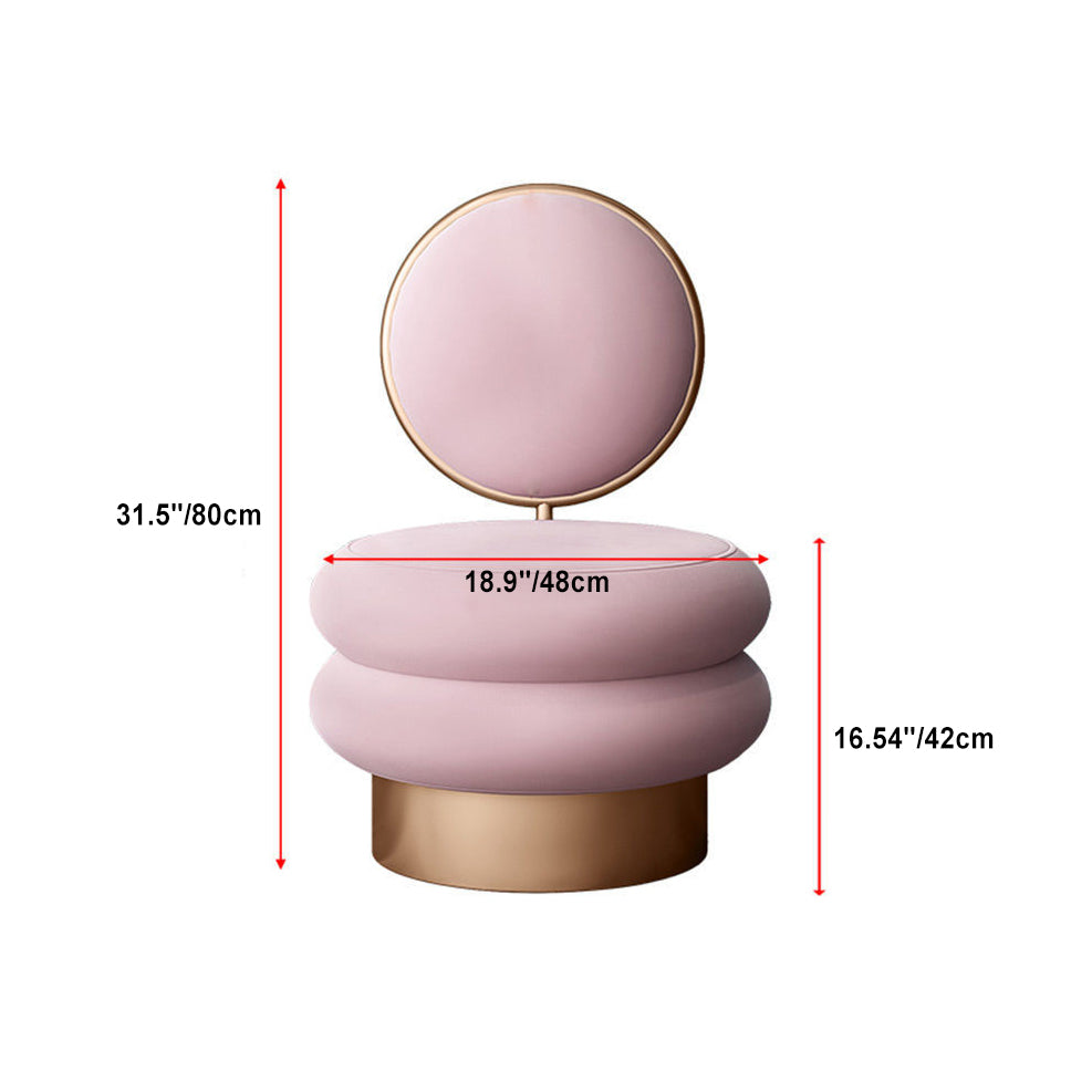 Round Fabric Iron Vanity Stool