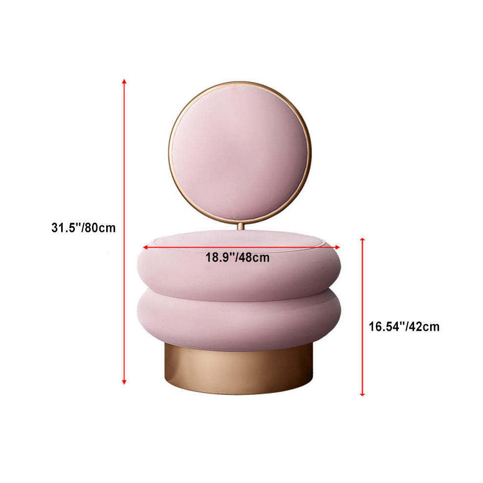 Round Fabric Iron Vanity Stool