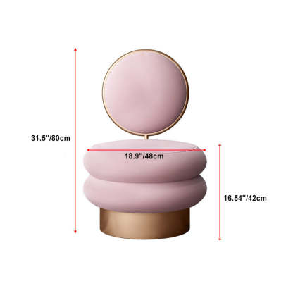 Round Fabric Iron Vanity Stool