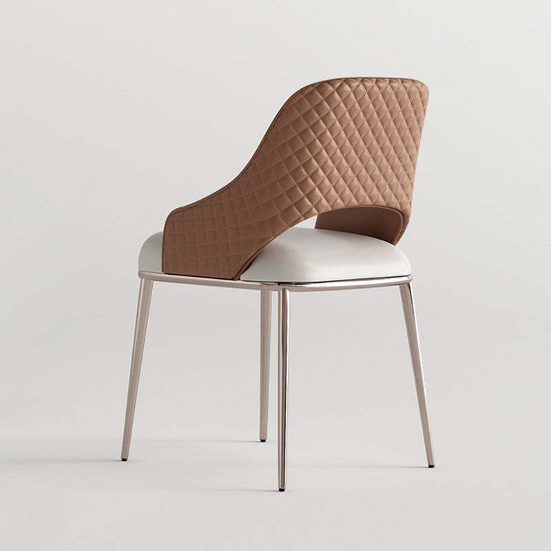 Contemporary Microfiber Leather Steel Dining Chair