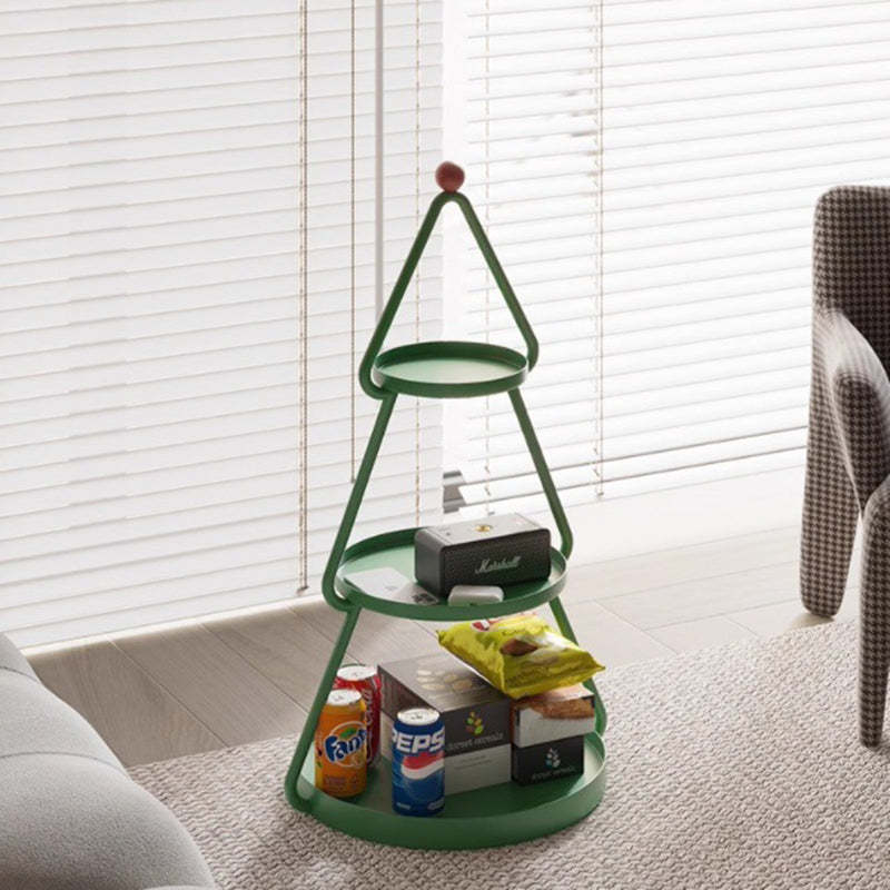 Contemporary Round Iron End Table
