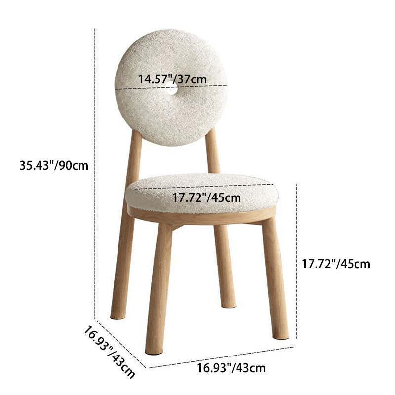 Scandinavian Lambswool Wood Iron Vanity Stool — Blue