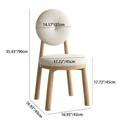 Scandinavian Lambswool Wood Iron Vanity Stool — Blue