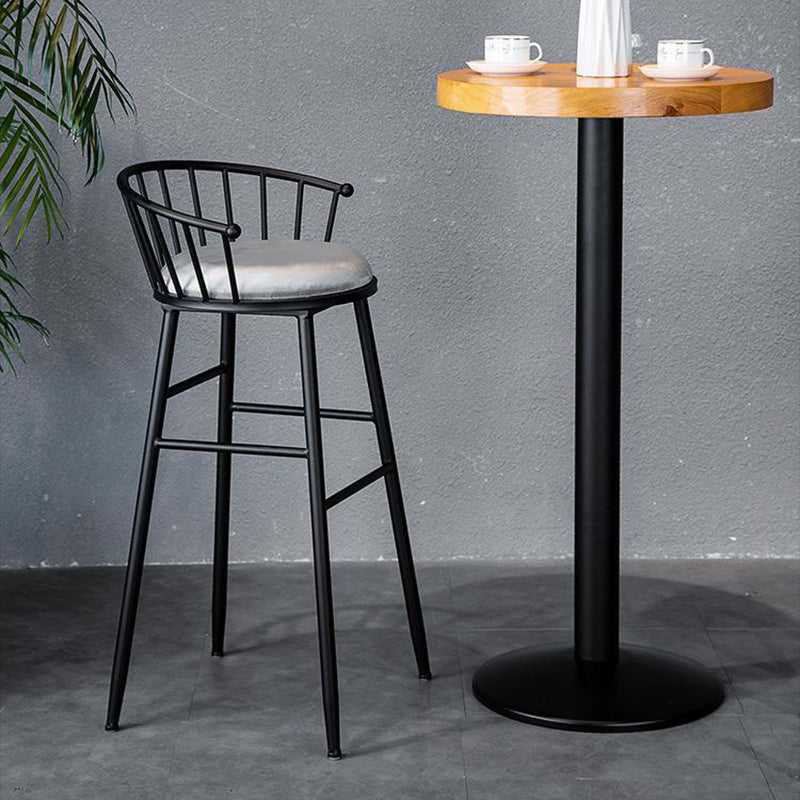 Minimalist Striped Velvet Iron Bar Stool