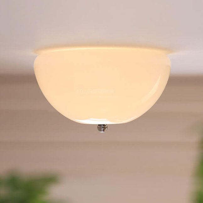 Nordic Iron Round Glass 4-Light Flush Ceiling Light
