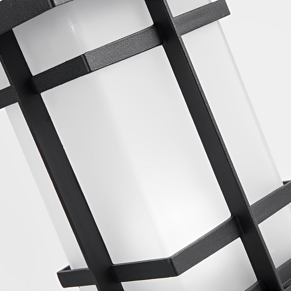 Modern Solar LED Lawn Lamp with Ancient Asian Style Top Waterproof Outdoor Light-Lighom