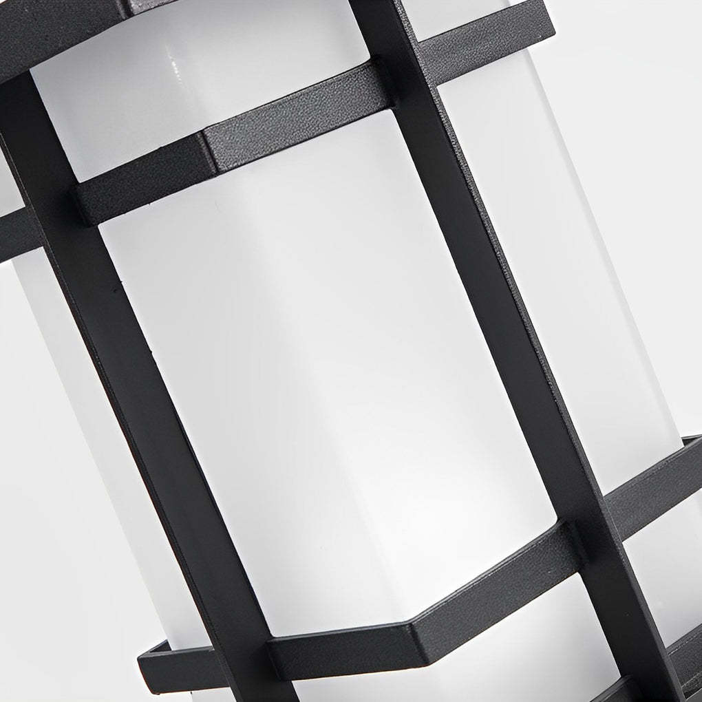 Modern Solar LED Lawn Lamp with Ancient Asian Style Top Waterproof Outdoor Light-Lighom